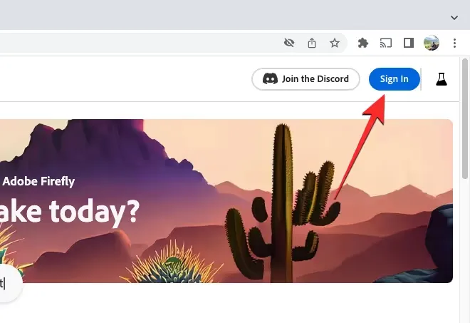 Login page details for Adobe Firefly