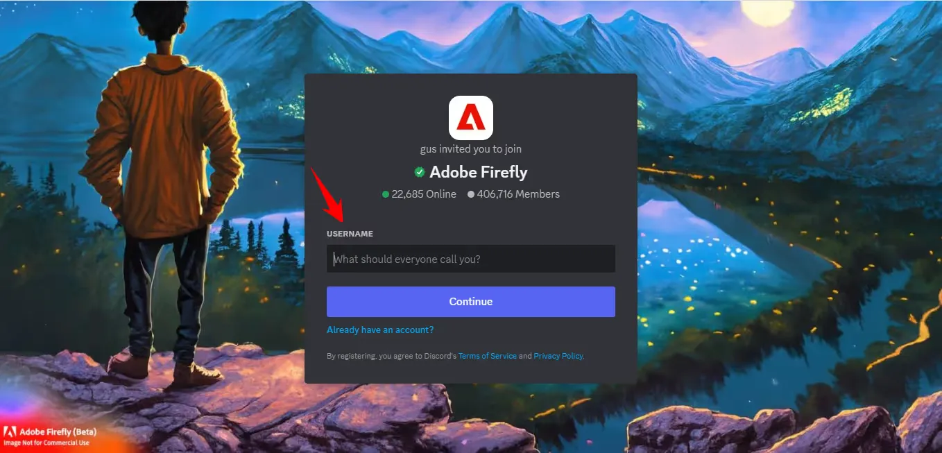 Create a User Name if you new to Adobe or click on Already have an account below