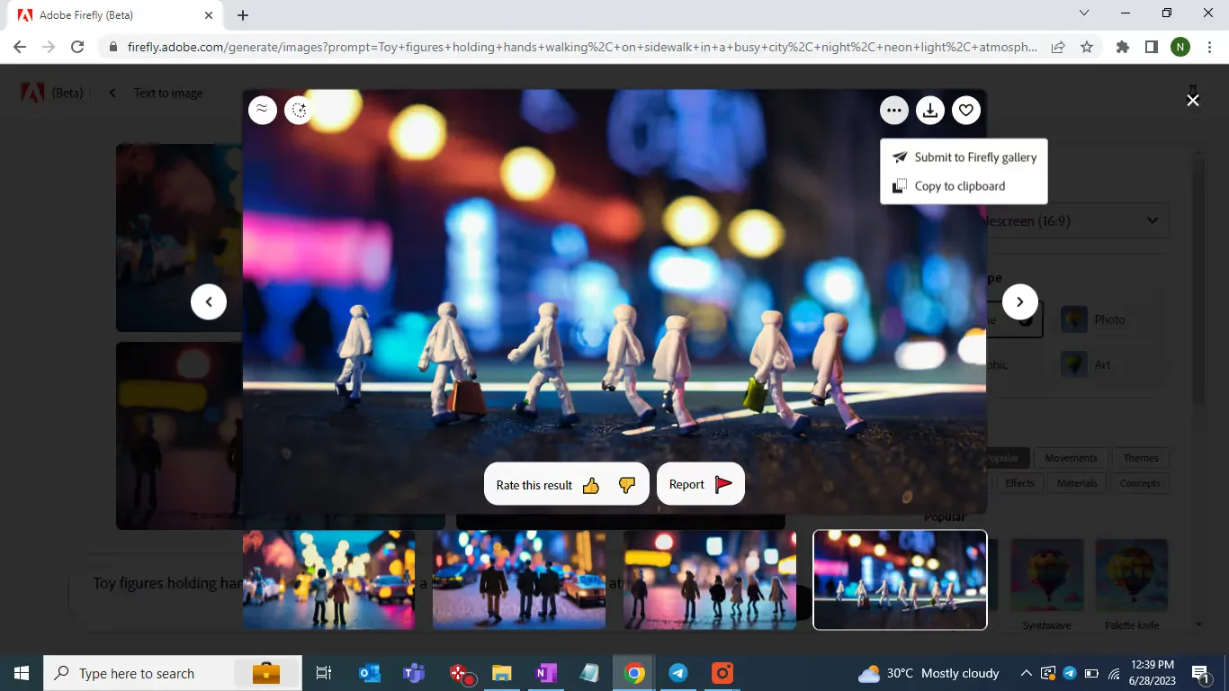 Images can be shared by using top left corner options