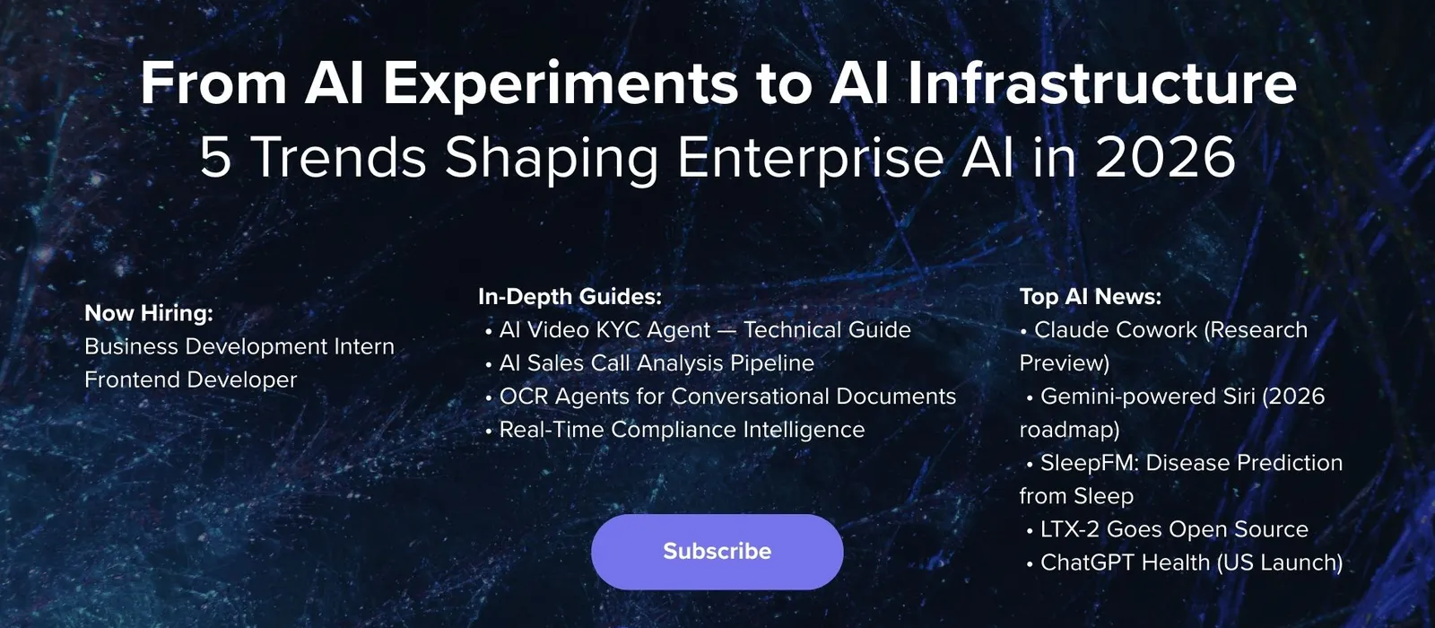 Newsletter January 2026 Edition: From AI Experiments to AI Infrastructure - 5 Trends Shaping Enterprise AI in 2026