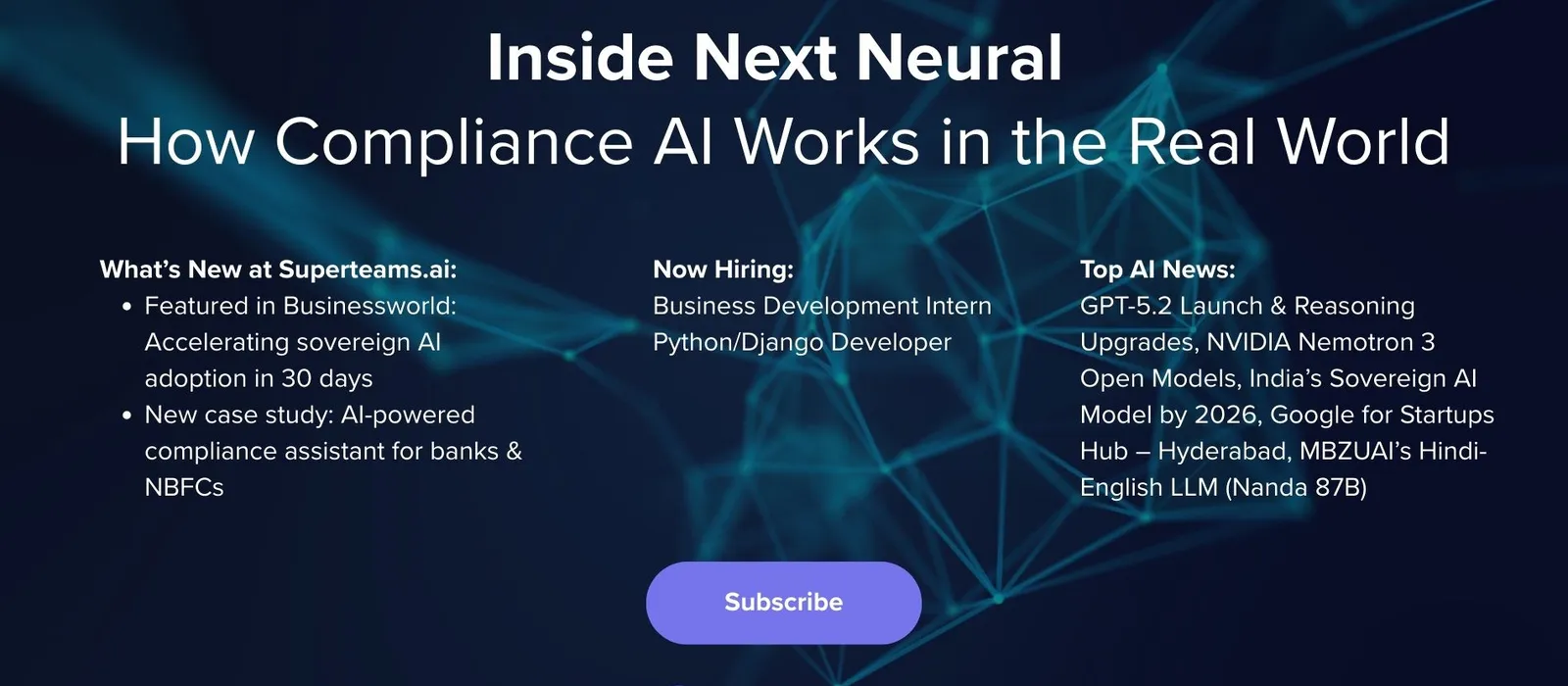 Newsletter December 2025 Edition: Inside Next Neural - How Compliance AI Works in the Real World