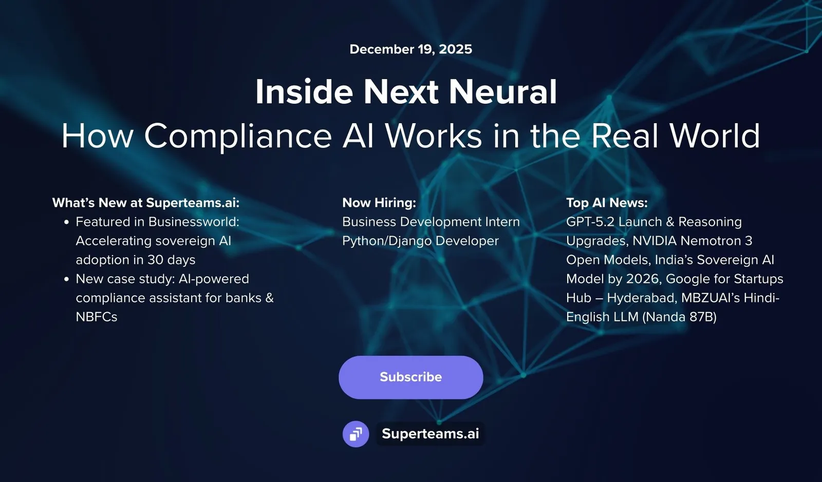 Newsletter December 2025 Edition: Inside Next Neural - How Compliance AI Works in the Real World