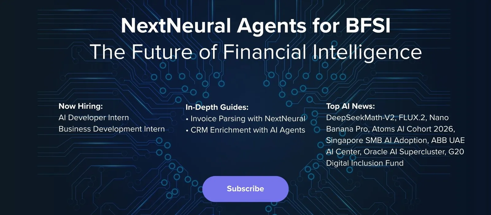 Newsletter December 2025 Edition: NextNeural Agents for BFSI - The Future of Financial Intelligence