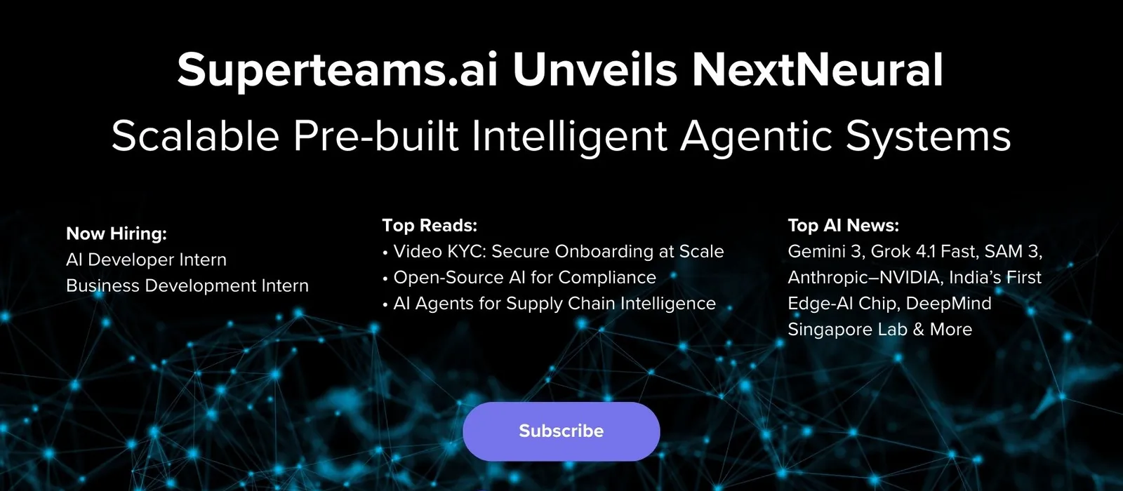 Newsletter November 2025 Edition: Superteams.ai Unveils NextNeural — Scalable Pre-built Intelligent Agentic Systems